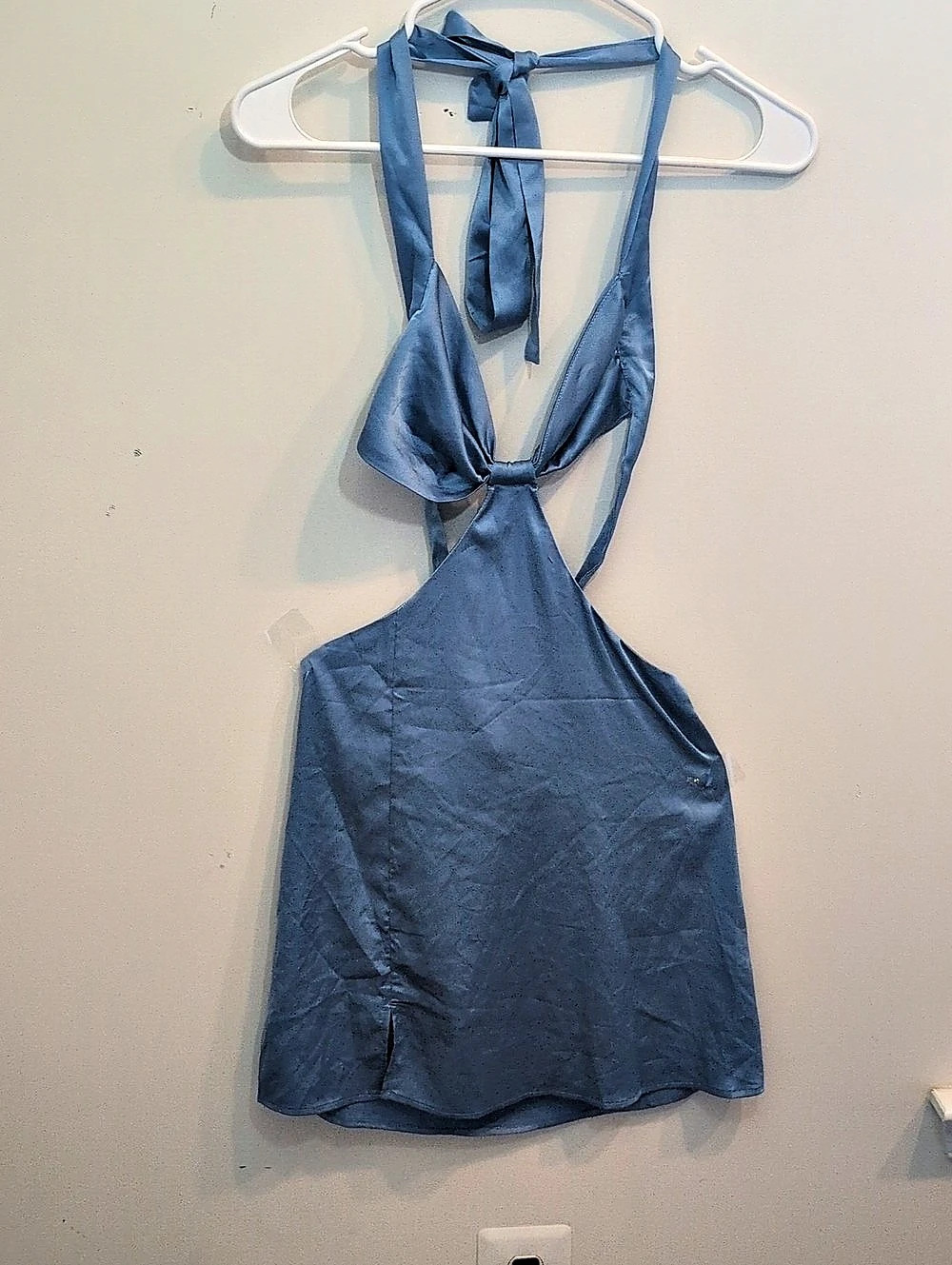 Fashion Nova Jojo Satin Mini Dress Blue Size Small NWT